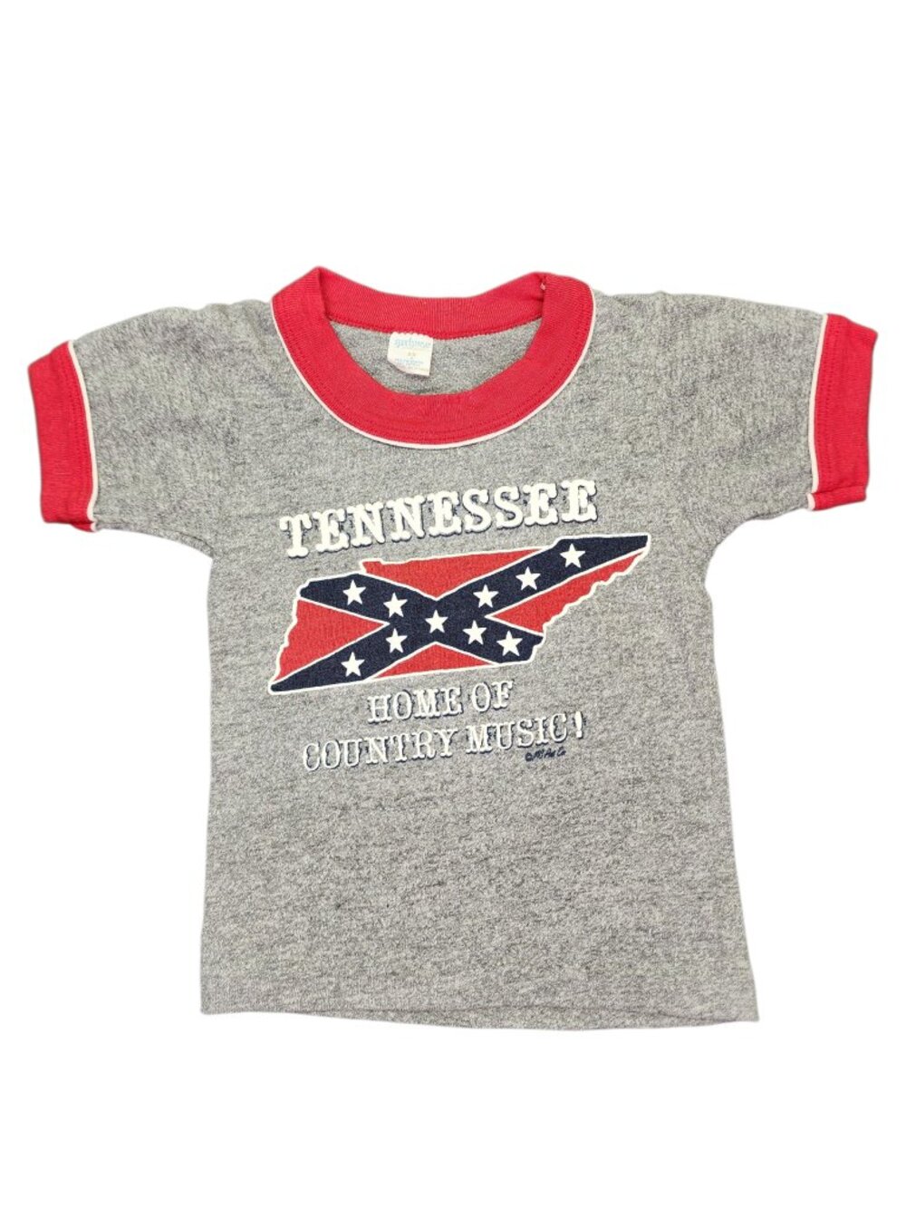 Tennessee Home of Country Music Kids T-Shirt XS Vintage Rebel Confederate Flag